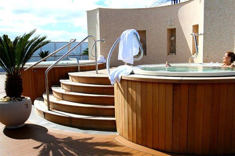 Oceania Cruise Ship - Spa Terrace in Port